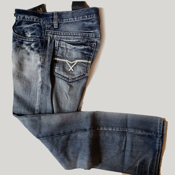 NWT Helix Slim Boot Jeans - Lt Silver Haze Wash (29x30) - Distressed Detail - Picture 2 of 13